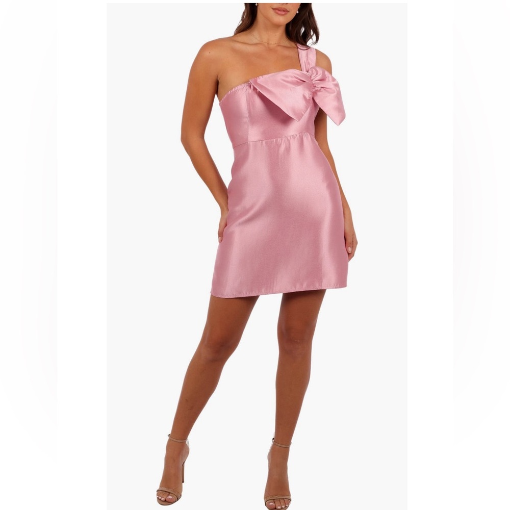 NWT Petal + Pup Veve Bow Satin Mini Dress Size Large